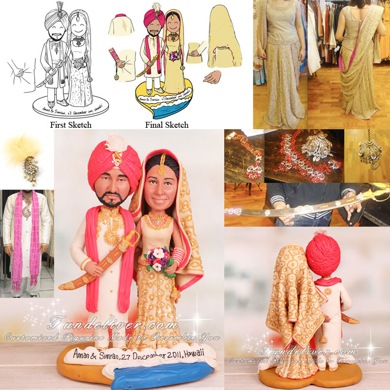 Indian Wedding Cake Topper and Decoration
